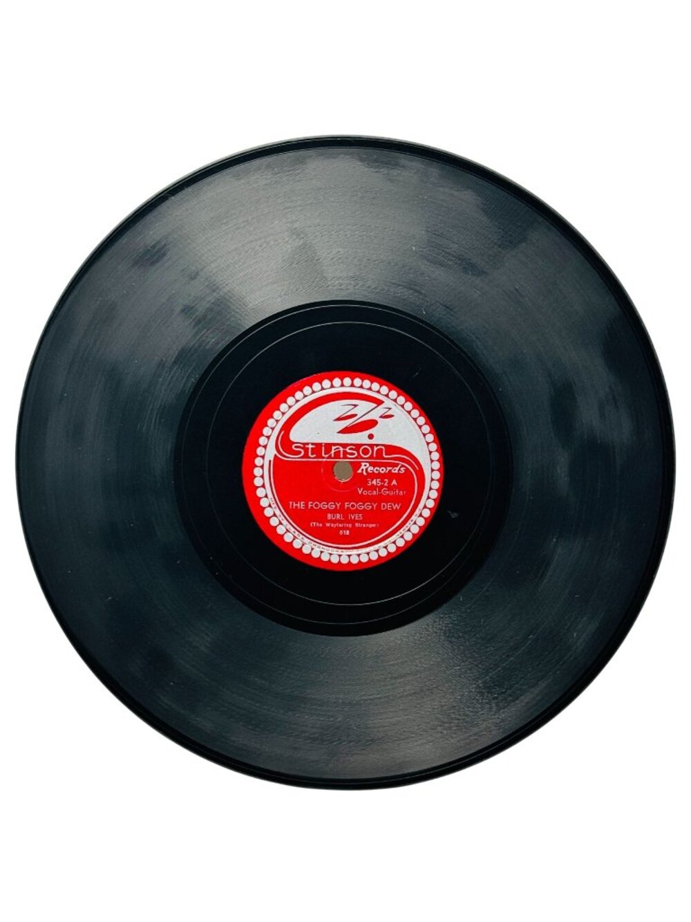 Burl Ives The Foggy Foggy Dew 10in Shellac 78 RPM Stinson Records 345-2